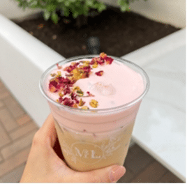 pistachio and rose latte