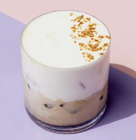 Iced Latte Topped with Reishi Infused Cold Foam
