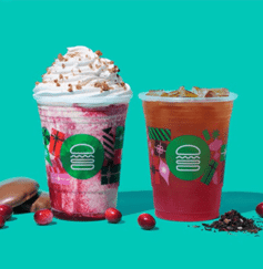 Merrilossus Biscuit Milkshake and Christmas Tea & Cranberry Lemonade,