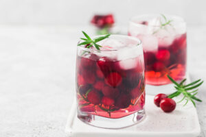 cranberry and kombucha mocktail