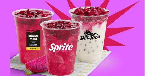 Del taco Dragonfruit Blueberry and Sprite