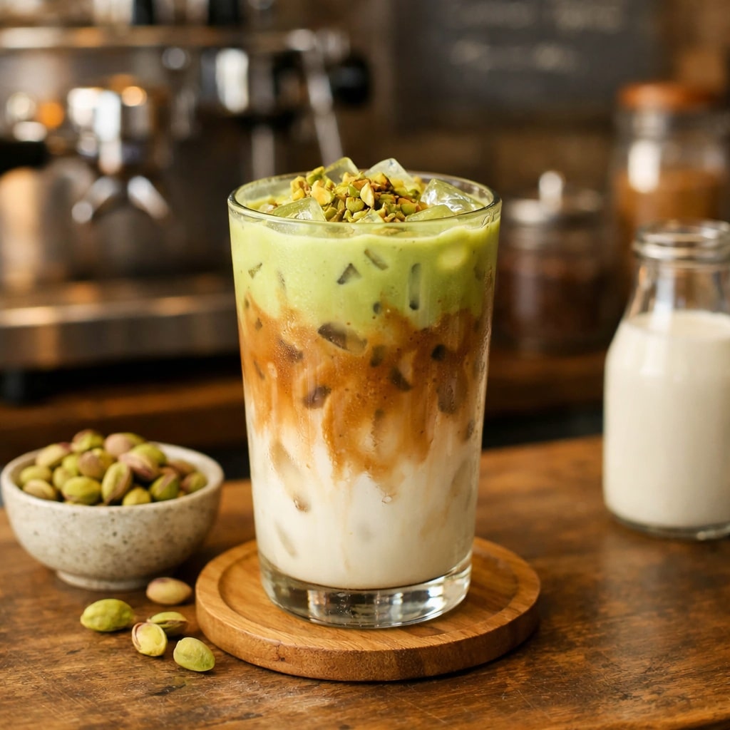 iced pistachio latte