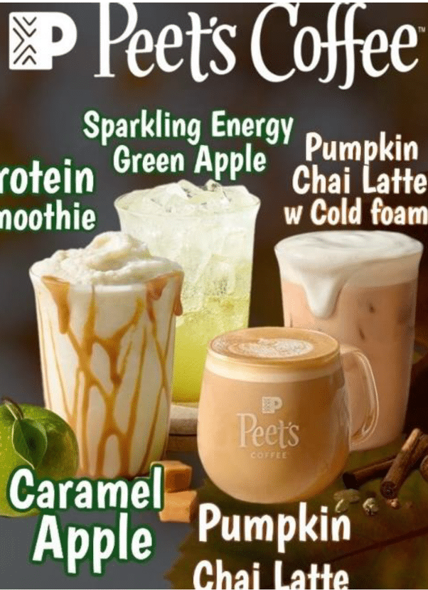 Peets Coffee Autumn Drinks